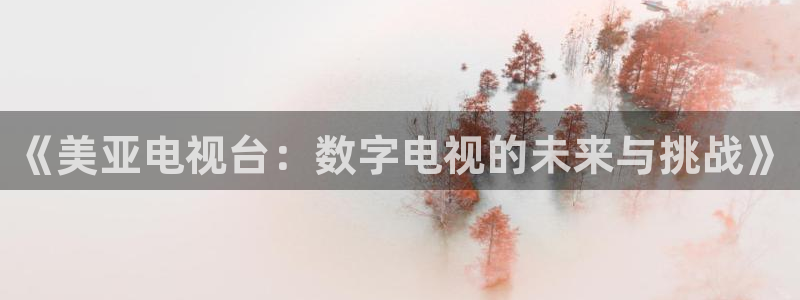 51视频在线直播nba：《美亚电视台：数字电视的未来与挑战》